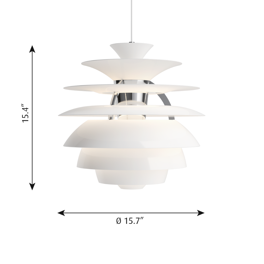PH スノーボール ペンダントライト ホワイト／シルヴァー・クローム