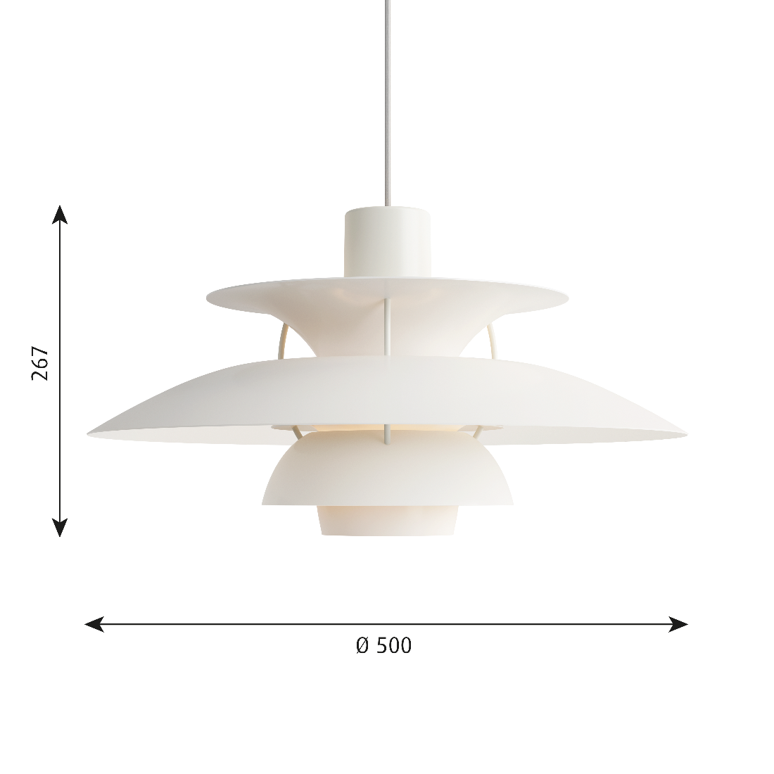 PH 5 ペンダントライト モノクローム ホワイト