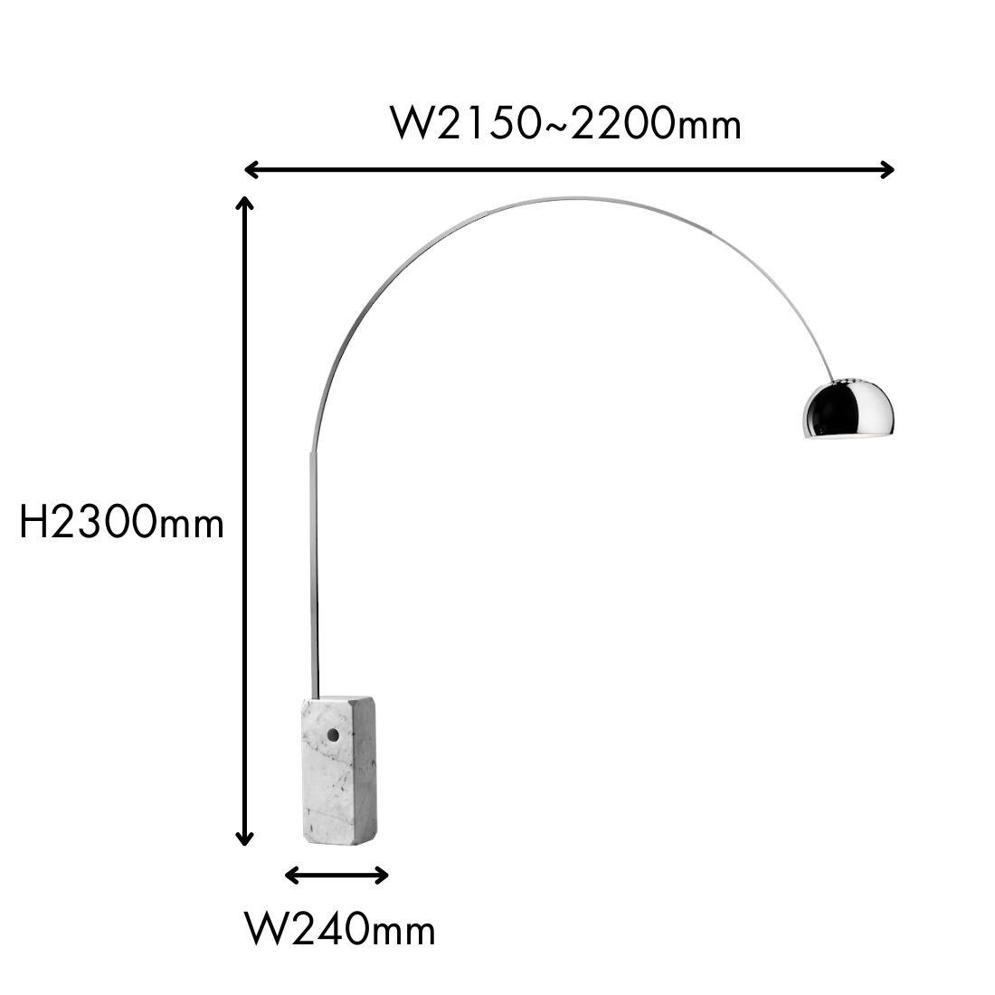 【P10倍】ARCO 白熱電球モデル フロアランプ｜FLOS