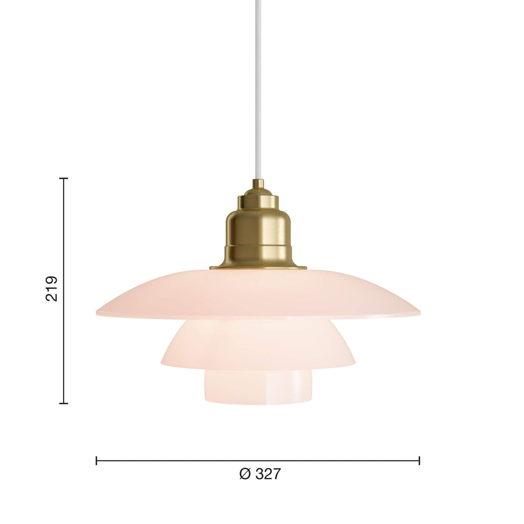 PH 3½-3 Glass Pendant Pale Rose ペンダントライト｜Louis Poulsen