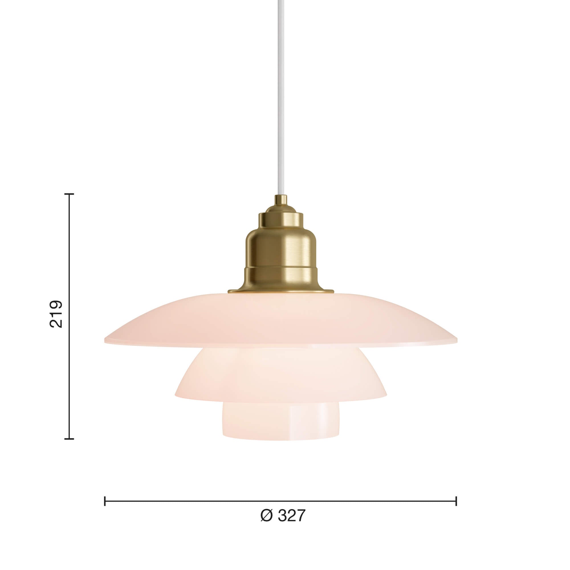 PH 3½-3 Glass Pendant Pale Rose ペンダントライト｜Louis Poulsen