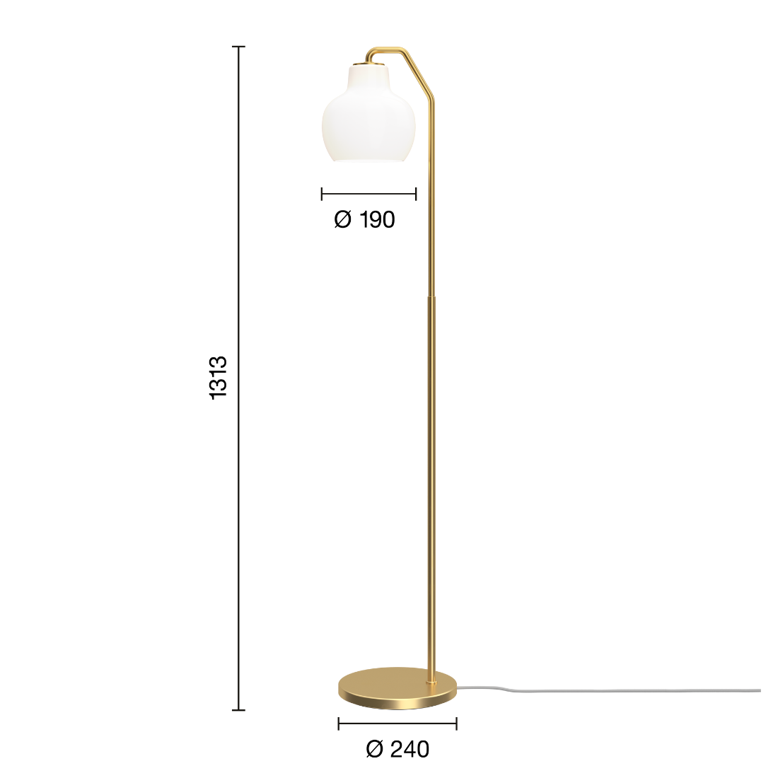 VL リングクラウン フロアランプ 真鍮×乳白ガラス